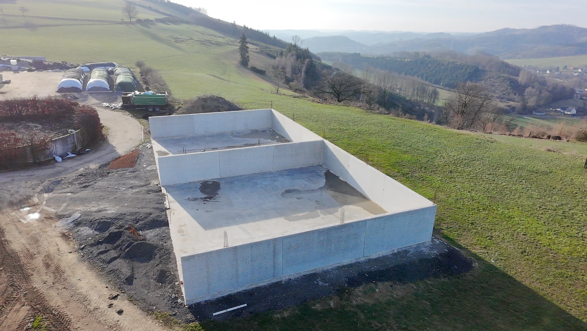 Bodenplatte für eine neue Gewerbehalle